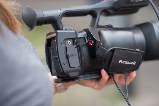 a camera being held by someone not visible in the image