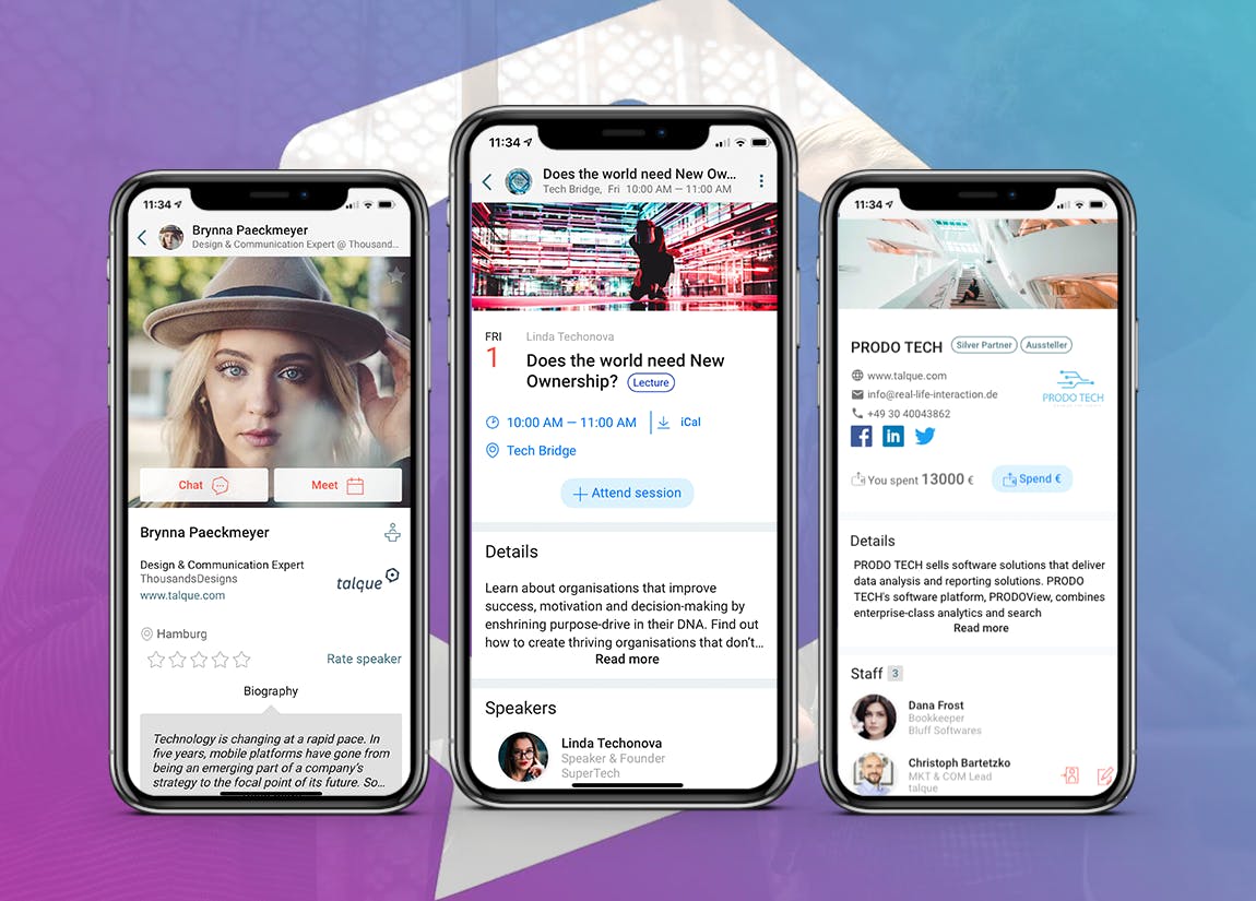 The festival hub is a web and mobile app that allows you to build your own profile, check the agenda and connect to audience members.